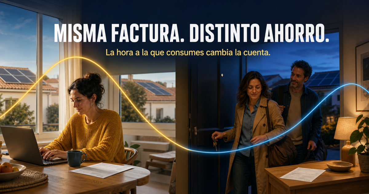Dos hogares con el mismo gasto aparente y hábitos de consumo en horas distintas